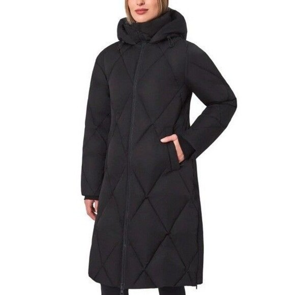 Mondetta Diamond Quilted Down Parka Long Length Black Small - Picture 1 of 8